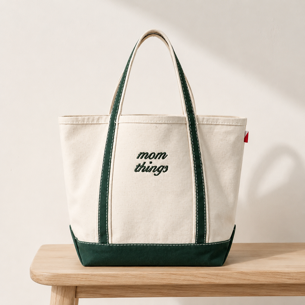 Embroidered Mom Things Tote, Premium Canvas Bag for Errands