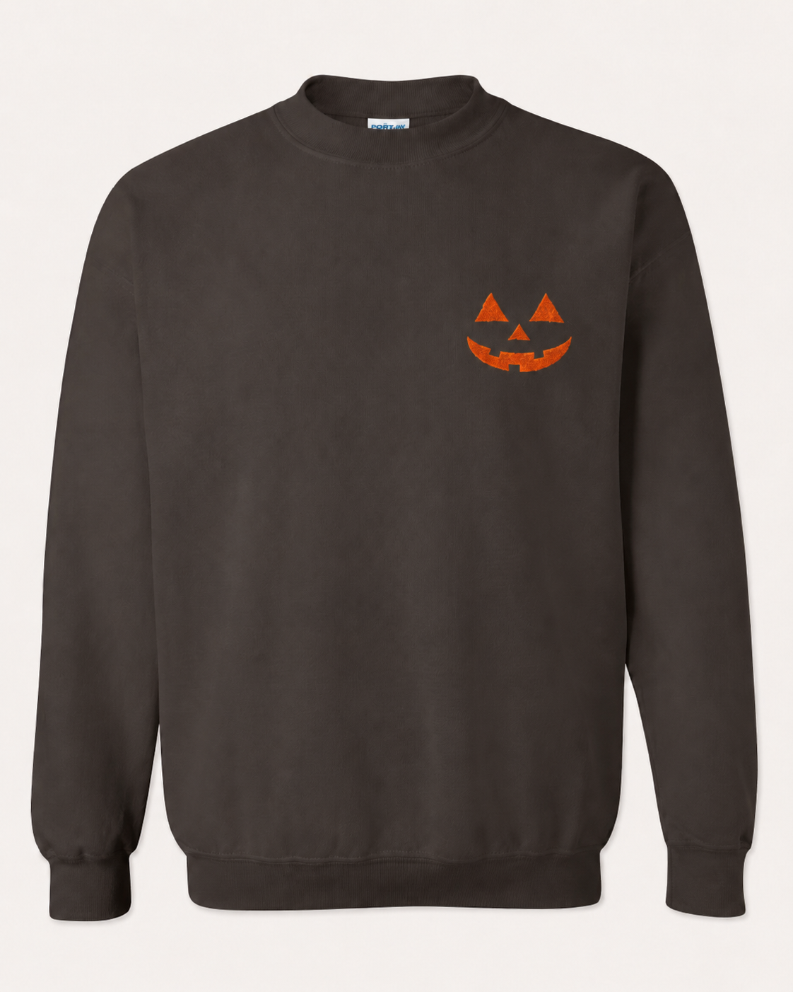 Embroidered Jack O Lantern Orange Pumpkin Sweatshirt