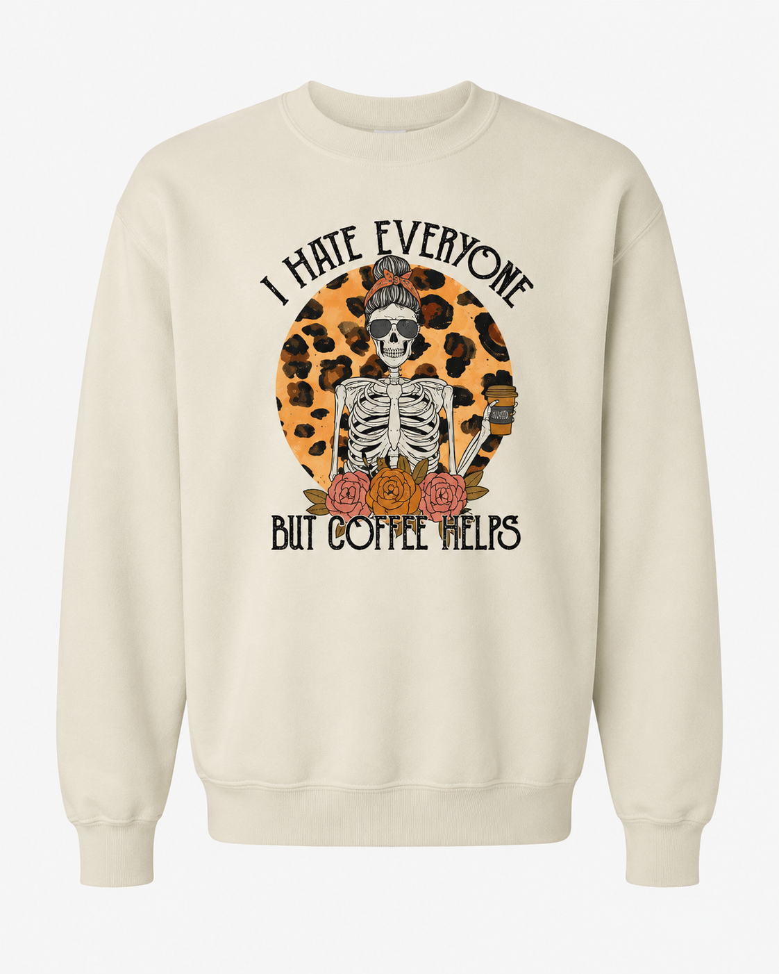 Vintage Halloween Skeleton Coffee Sweatshirt