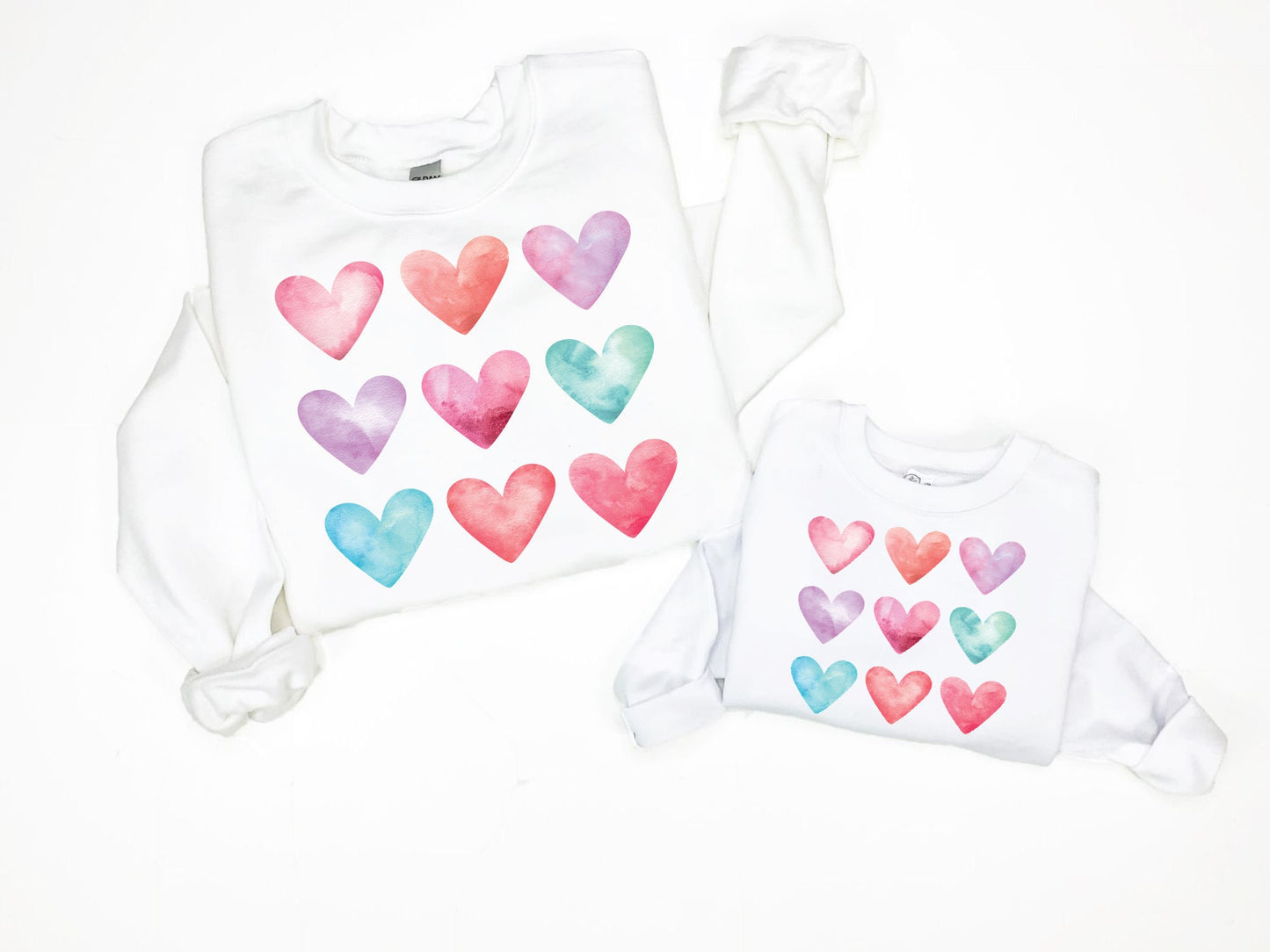 Nine Heart Matching Mommy & Me Pure White Sweatshirts - Up2ournecksinfabric