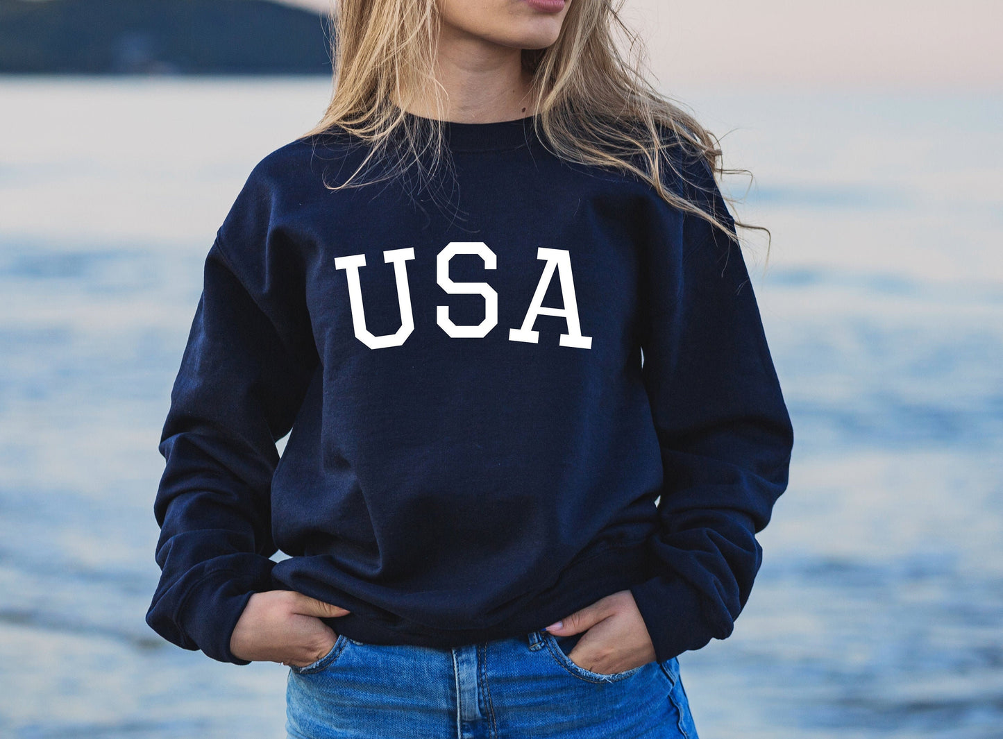 USA Navy Patriotic Sweatshirt - Up2ournecksinfabric