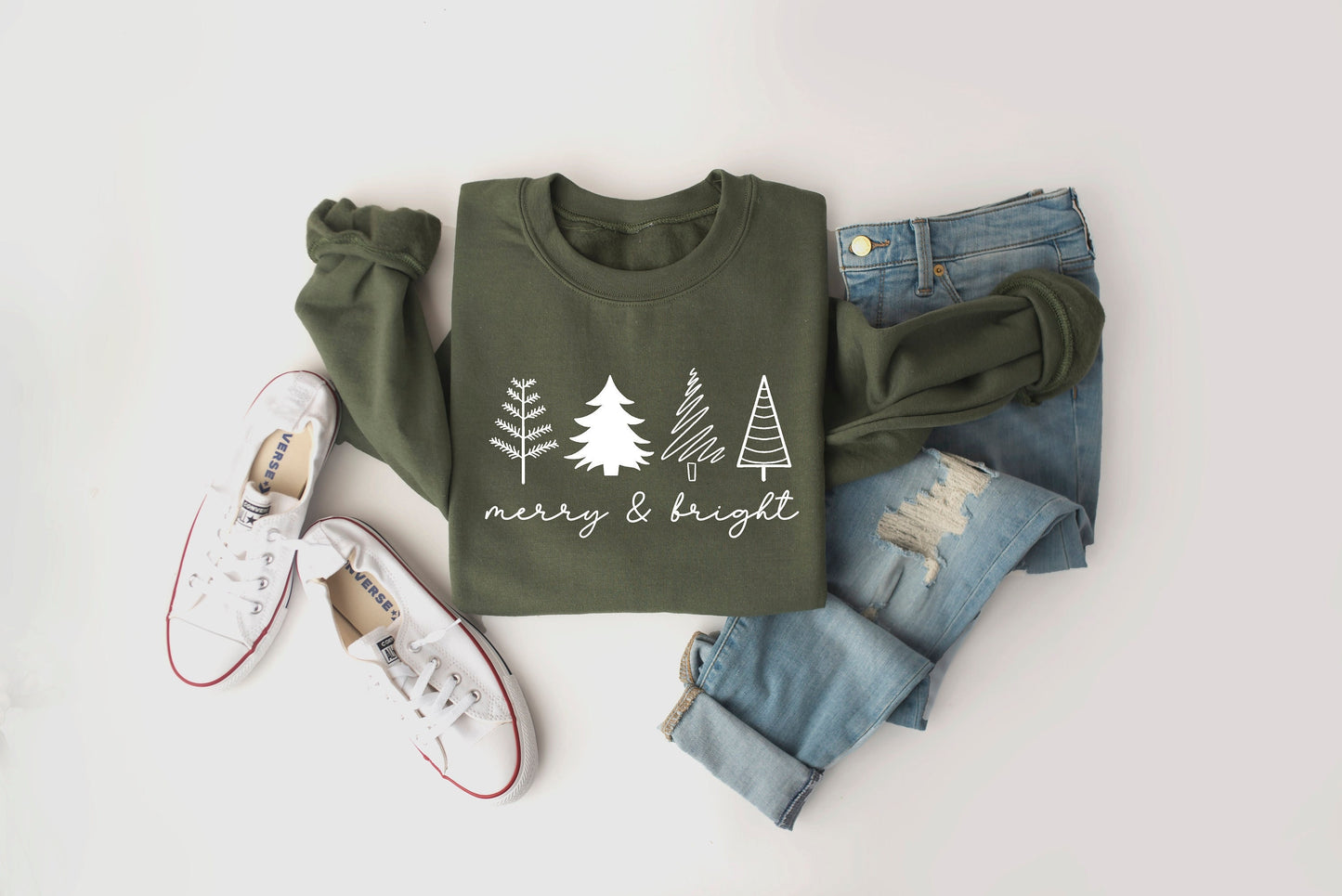 Christmas Tree Sweatshirt, Womens Christmas Sweatshirt, Christmas Sweater, Christmas Crewneck, Holiday Sweaters for Women, Winter Sweatshirt - Up2ournecksinfabric