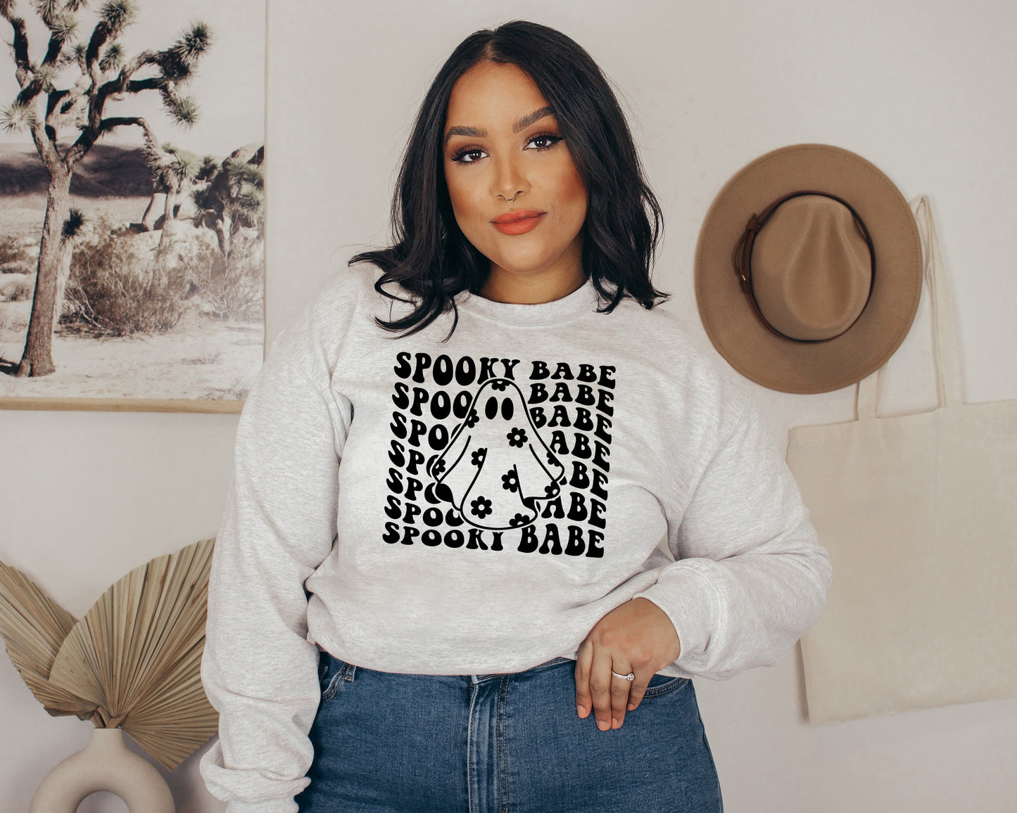 Spooky Babe Ghost Sweatshirt - Up2ournecksinfabric