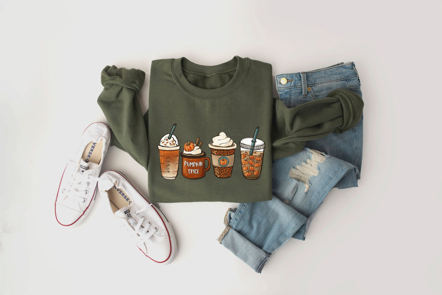 Four Coffee Pumpkin Spice Sweatshirt - Up2ournecksinfabric