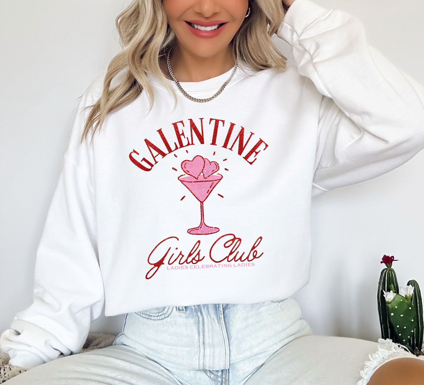 Galentines Sweatshirt, Girls Club, Social Club, Valentines Day Sweatshirt, Womens Valentines Day Outfit, Womens Valentine, Valentine's Day - Up2ournecksinfabric
