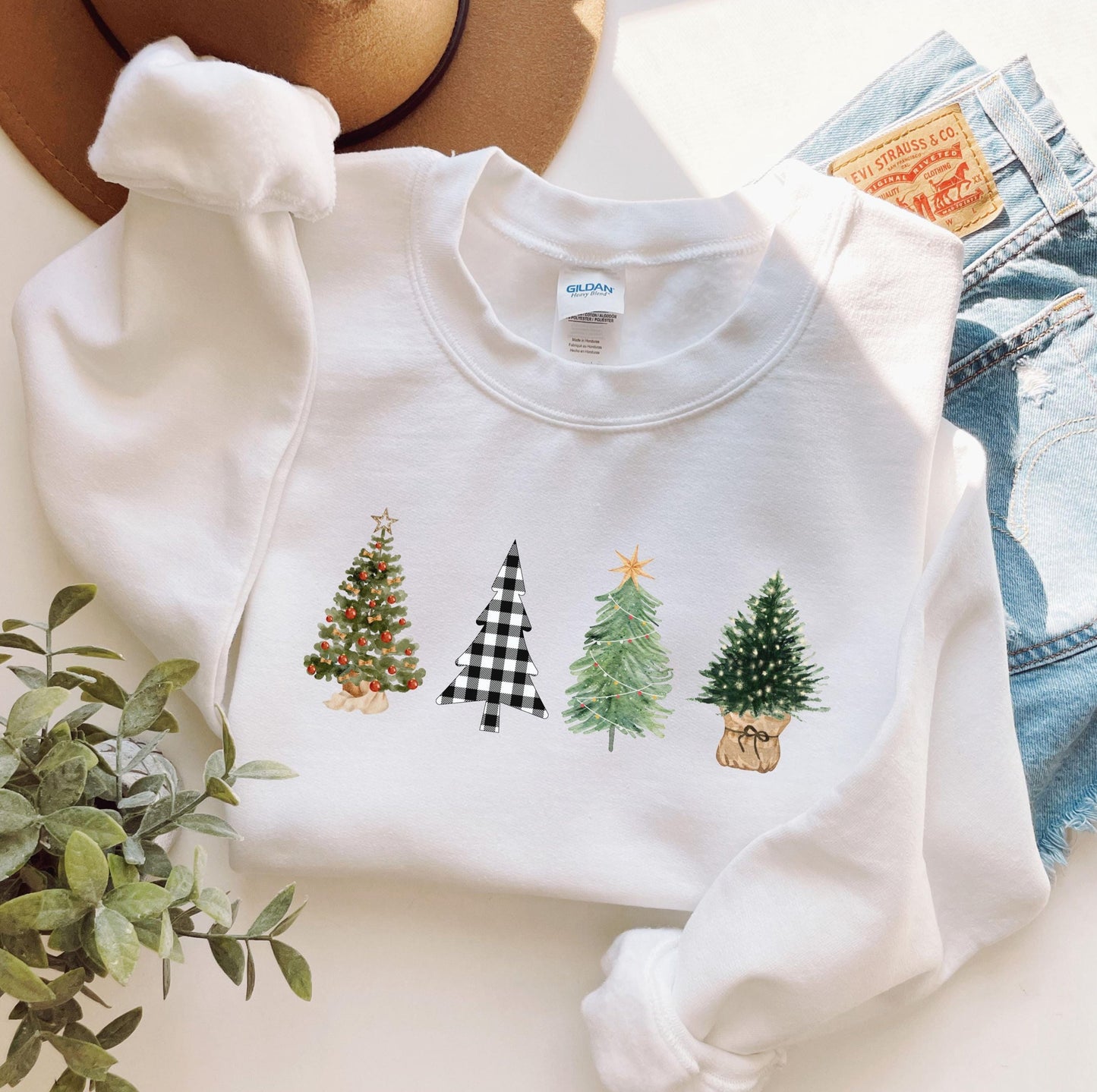 Christmas Tree Shirt, Women's Christmas Crewneck, Christmas Tree Sweater, Christmas Gift for Her