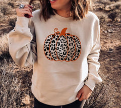 Monogrammed Cheetah Pumpkin Sweatshirt