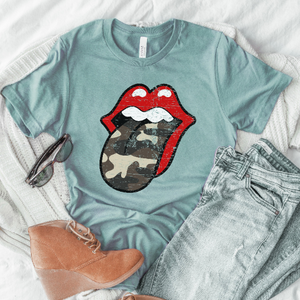 Lips Camo Tongue T-Shirt
