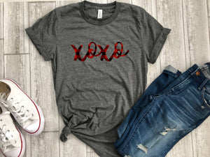 xoxo shirt - buffalo plaid shirt - valentines day shirt - buffalo plaid xoxo shirt  - valentines day gift - gift for her - womens shirt