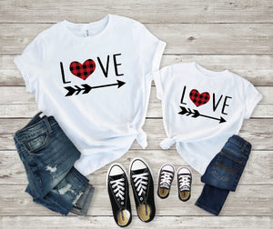 mom and daughter shirt - mommy and me valentines shirt - Matching valentines shirt - buffalo plaid heart shirt - mommy and me