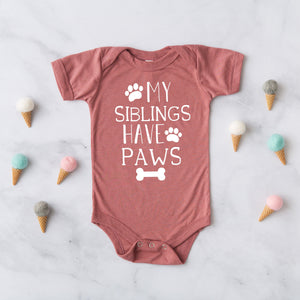 funny baby shower gift, my siblings have paws shirt, funny baby gift, cute baby shower gift, my siblings have paws, pregnancy announcement,