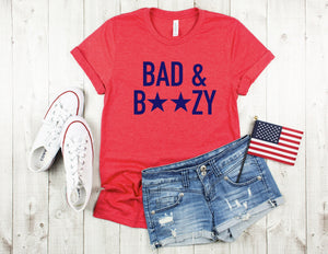 4th of July Women's shirt, bad and boozy, drinking top, funny drinking shirt, fourth shirt, patriotic shirt, 4th of July tee, fourth of July