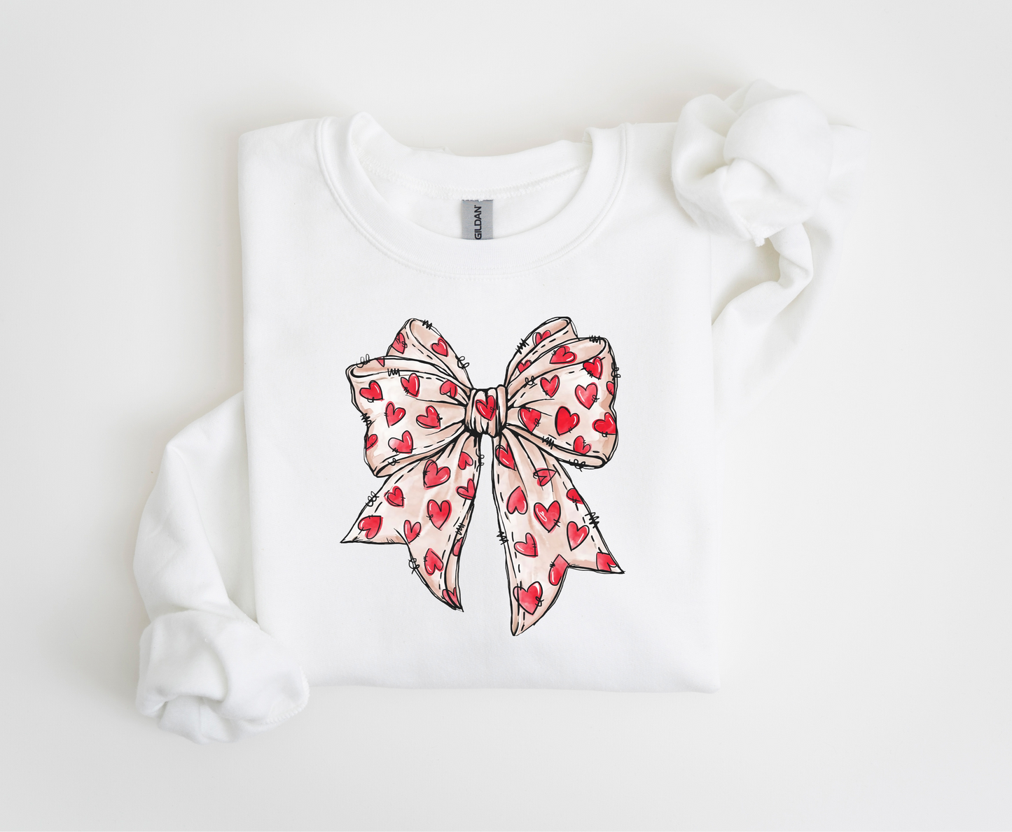 Heart Bow Coquette Valentine's Day Sweatshirt