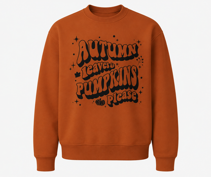 Autumn Leaves & Pumpkins Please Retro Sweatshirt