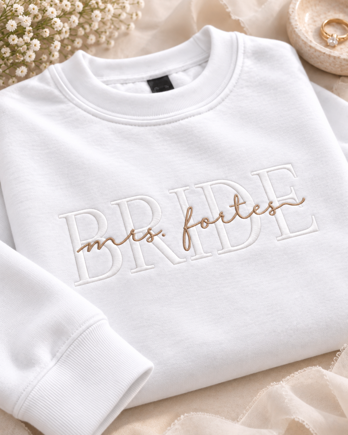 Custom Embroidered Bride Sweatsuit