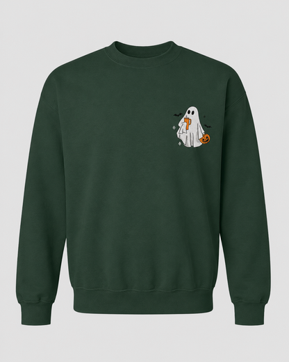 Ghost Trick or Treat Embroidered Sweatshirt