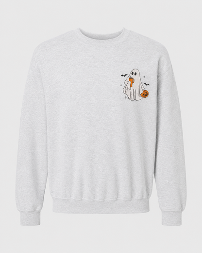 Ghost Trick or Treat Embroidered Sweatshirt