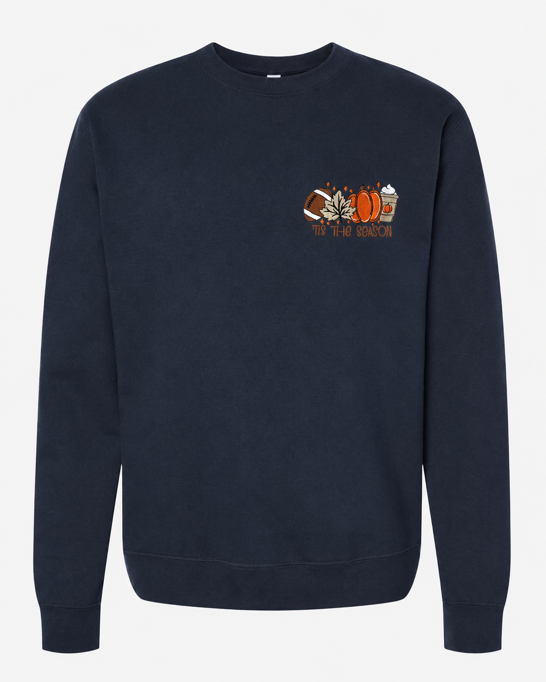 Embroidered "Tis The Season" Fall Oversized Crewneck