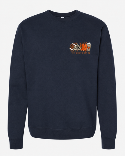 Embroidered "Tis The Season" Fall Oversized Crewneck