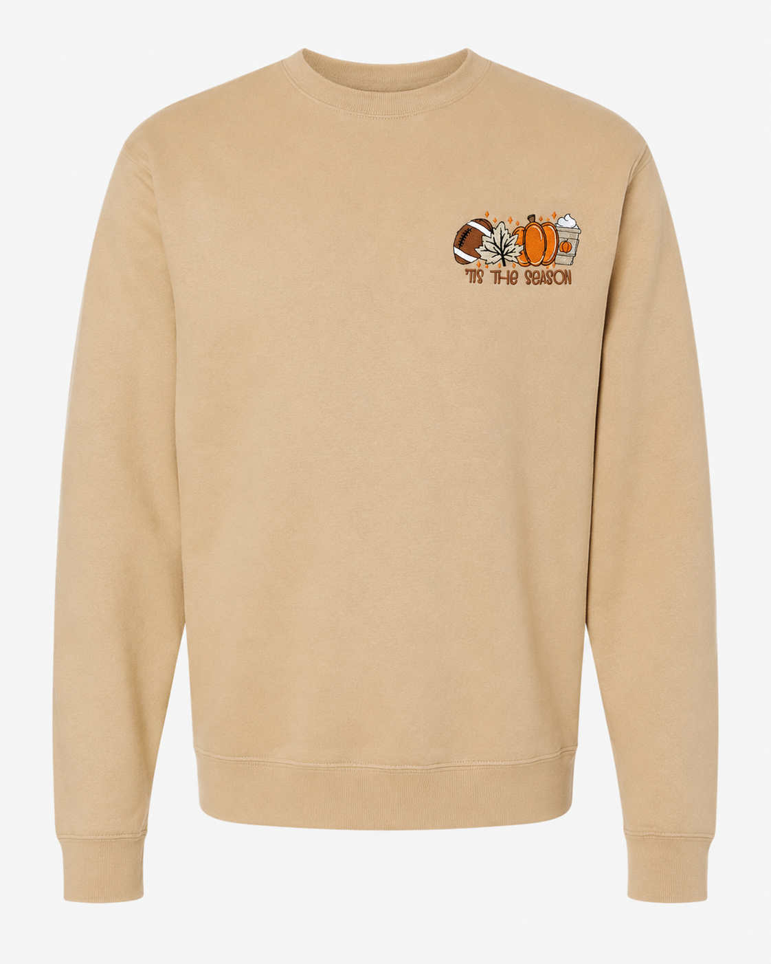 Embroidered "Tis The Season" Fall Oversized Crewneck