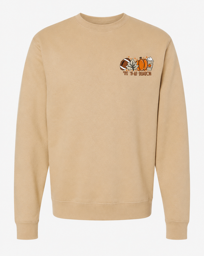 Embroidered "Tis The Season" Fall Oversized Crewneck