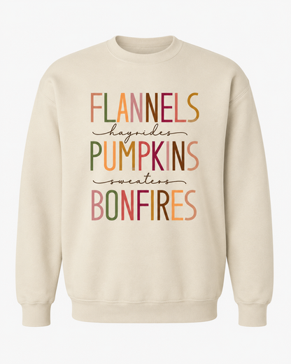 Flannels Pumpkins Bonfires Womens Sweatshirt