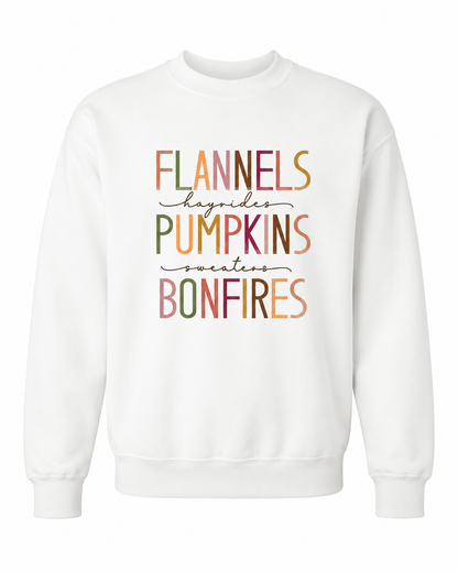 Flannels Pumpkins Bonfires Womens Sweatshirt