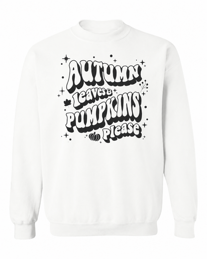 Autumn Leaves & Pumpkins Please Retro Sweatshirt