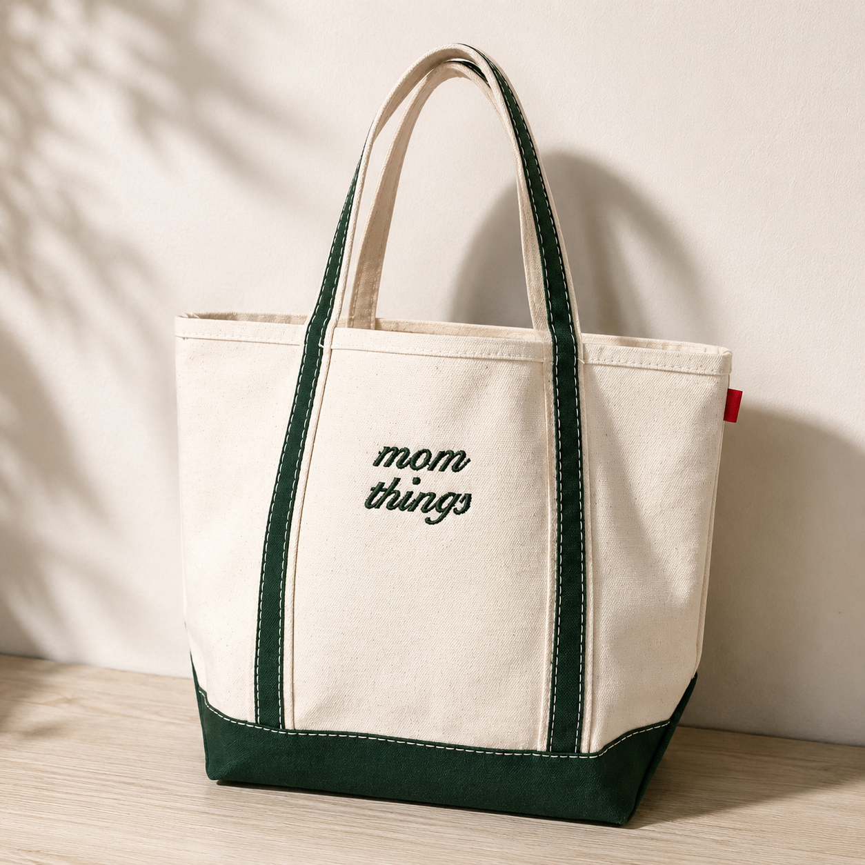 Embroidered Mom Things Tote, Premium Canvas Bag for Errands