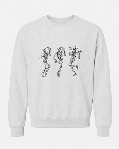 Embroidered Halloween Dancing Martini Skeleton Sweatshirt