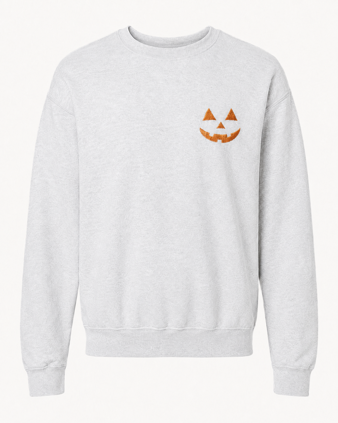 Embroidered Jack O Lantern Orange Pumpkin Sweatshirt