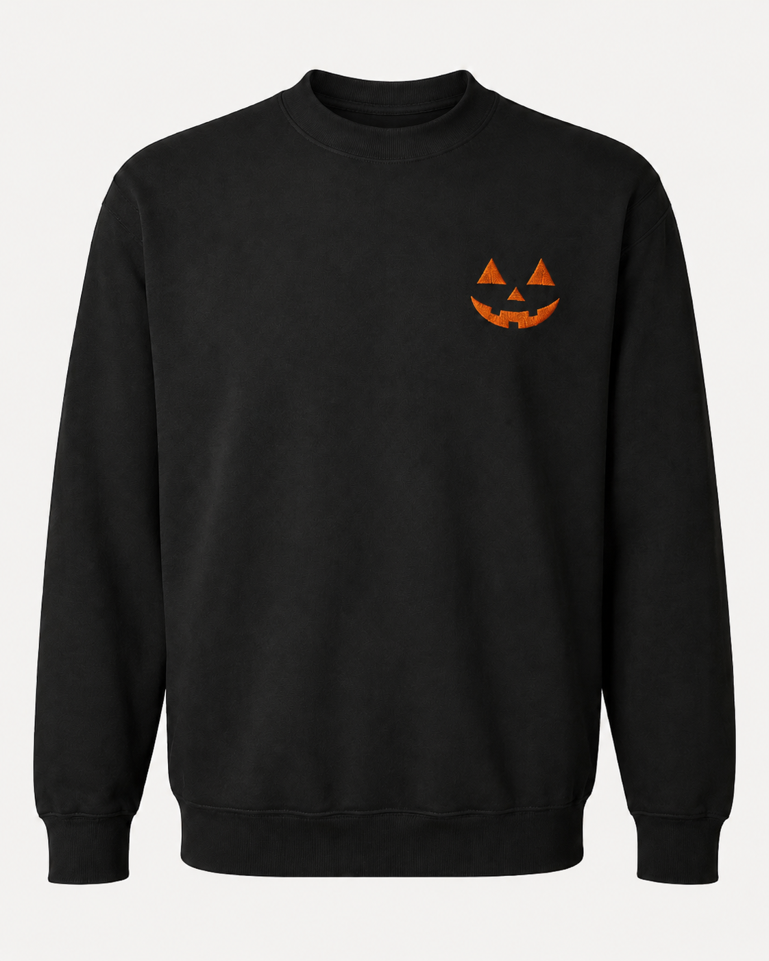 Embroidered Jack O Lantern Orange Pumpkin Sweatshirt