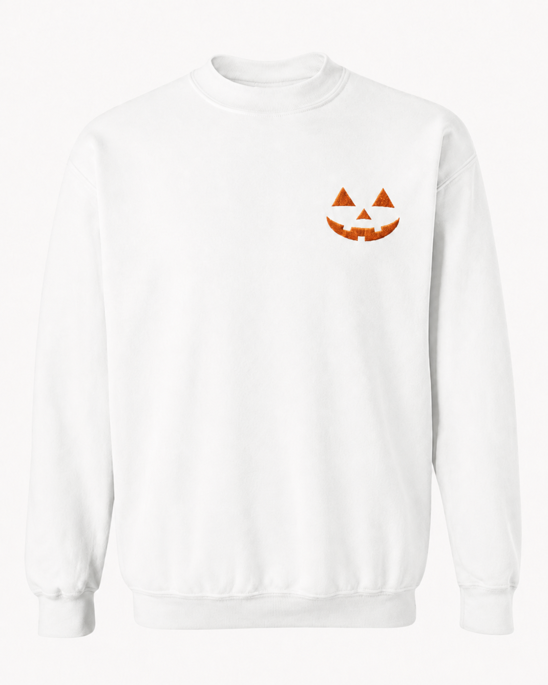 Embroidered Jack O Lantern Orange Pumpkin Sweatshirt