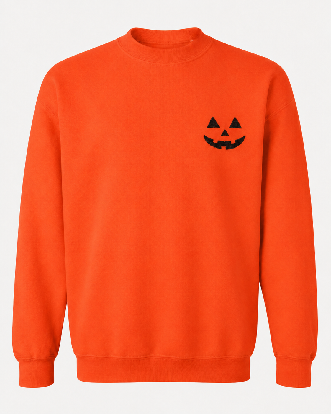 Embroidered Jack O Lantern Orange Pumpkin Sweatshirt