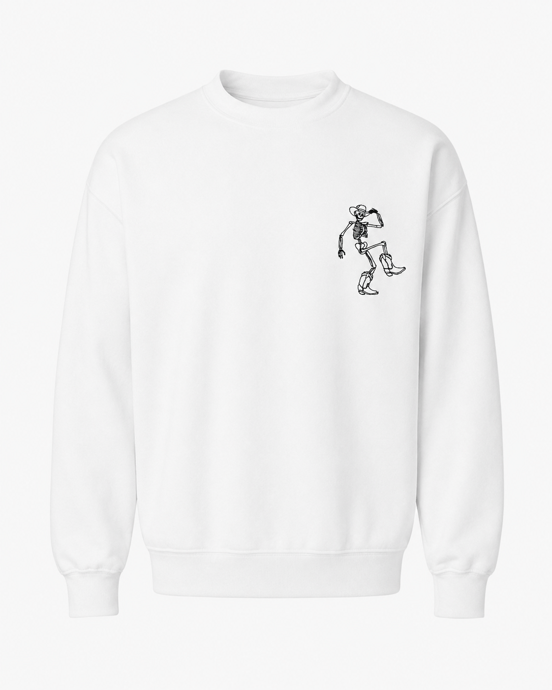Dancing Skeleton Embroidered Halloween Crewneck