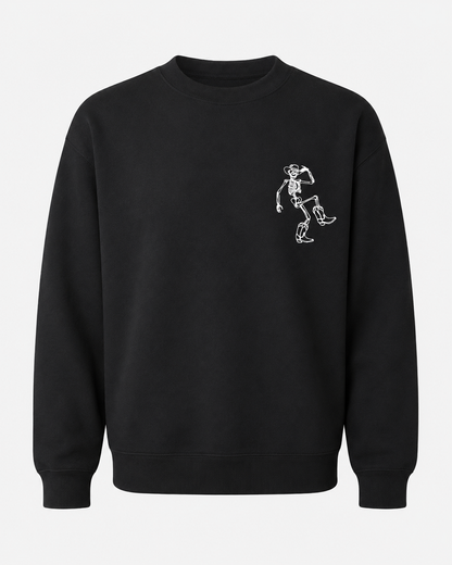 Dancing Skeleton Embroidered Halloween Crewneck