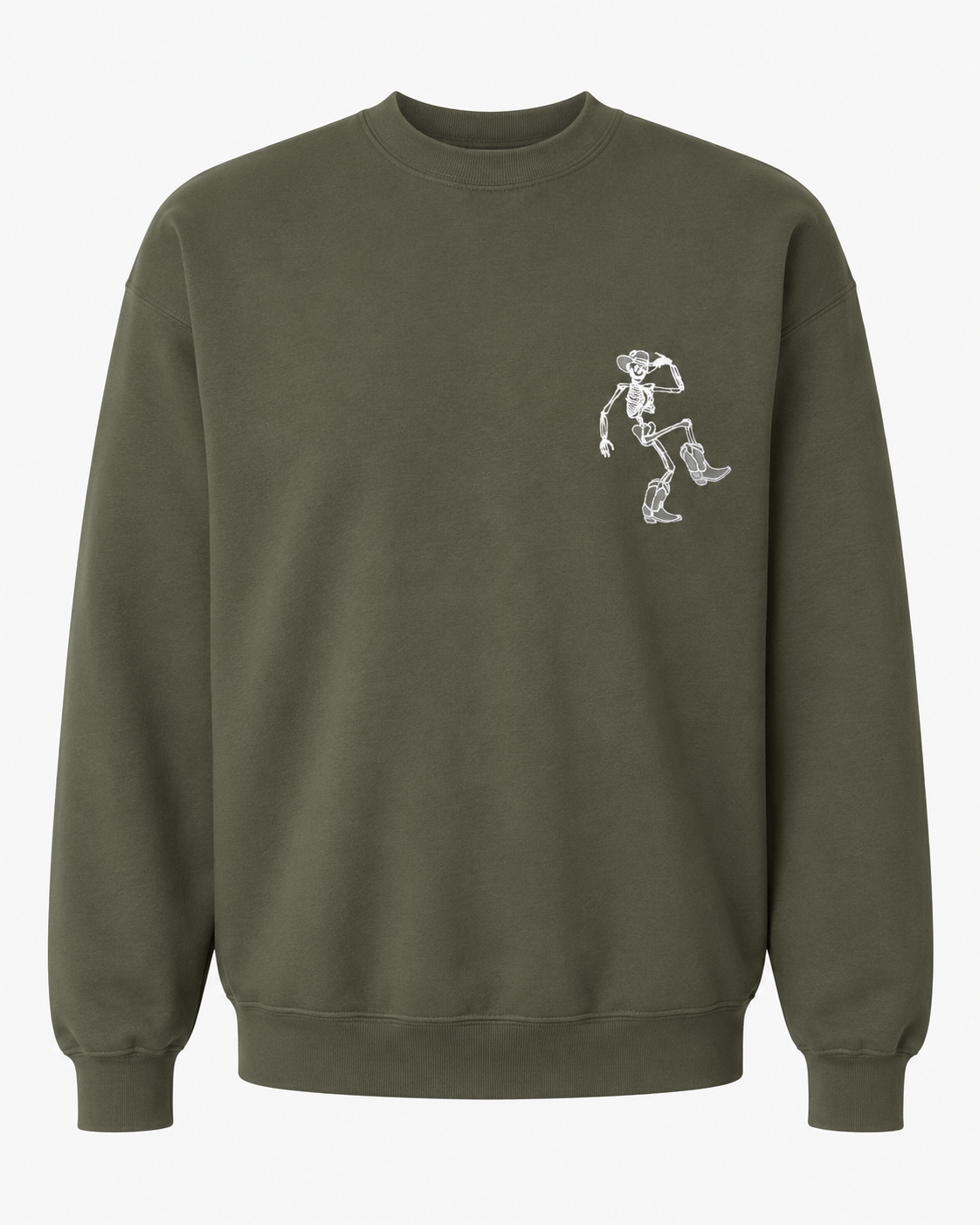 Dancing Skeleton Embroidered Halloween Crewneck