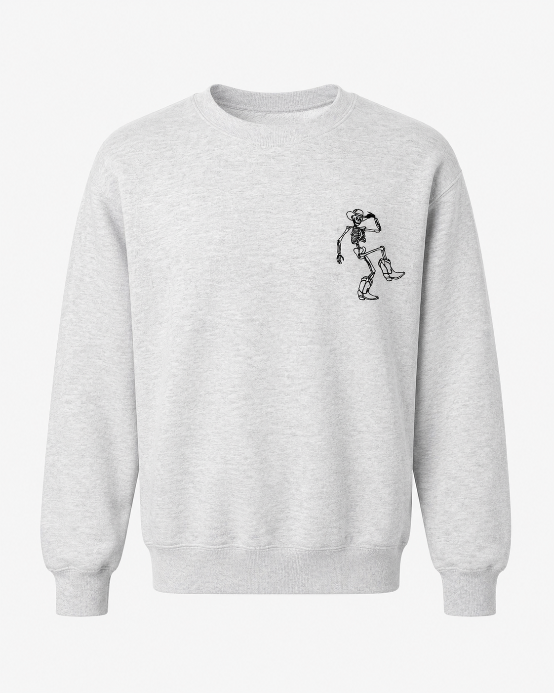Dancing Skeleton Embroidered Halloween Crewneck