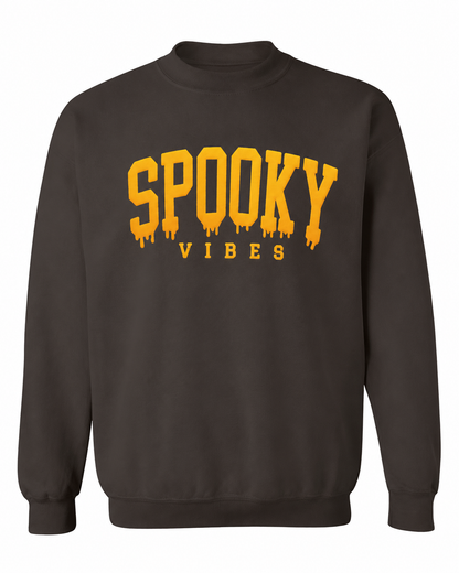 Spooky Vibes Oversized Chocolate Sweatshirt