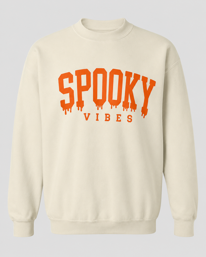 Spooky Vibes Oversized Chocolate Sweatshirt
