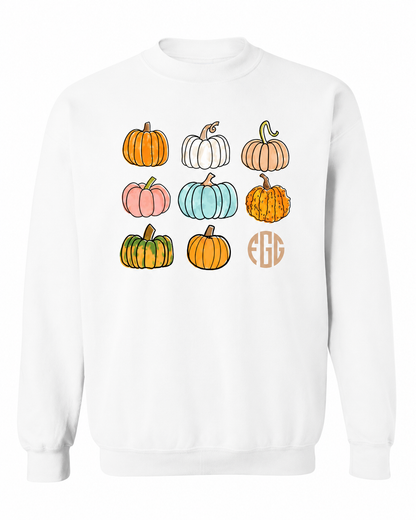 9 Pumpkin Monogram Pure White Sweatshirt