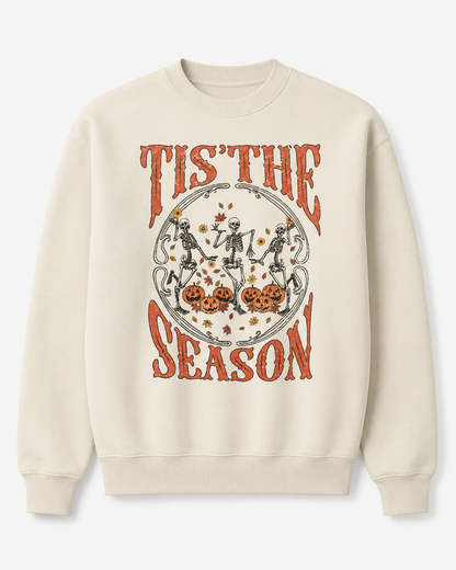 Tis The Season Dancing Skeletons Pumpkin Sweatshirt