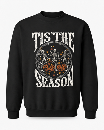 Tis The Season Dancing Skeletons Pumpkin Sweatshirt