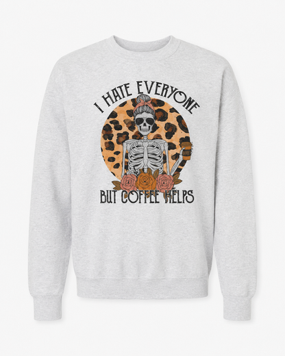 Vintage Halloween Skeleton Coffee Sweatshirt