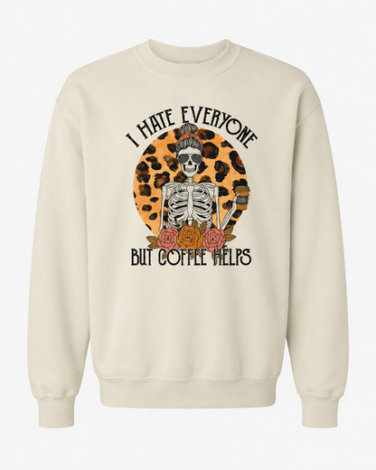 Vintage Halloween Skeleton Coffee Sweatshirt