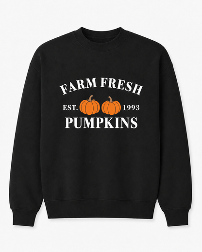 Embossed Farm Fresh Pumpkins Womens Sweatshirt