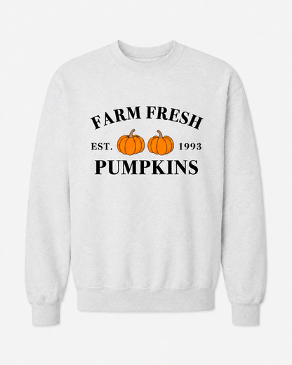 Embossed Farm Fresh Pumpkins Womens Sweatshirt