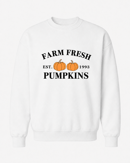 Embossed Farm Fresh Pumpkins Womens Sweatshirt