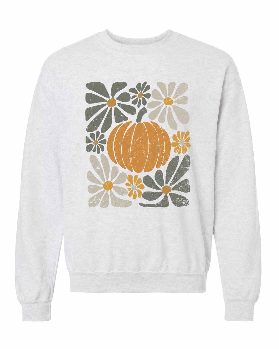 Womens Boho Fall Pumpkin Crewneck Sweatshirt