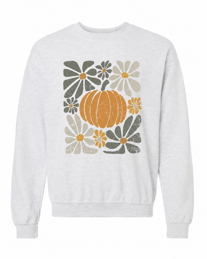 Womens Boho Fall Pumpkin Crewneck Sweatshirt